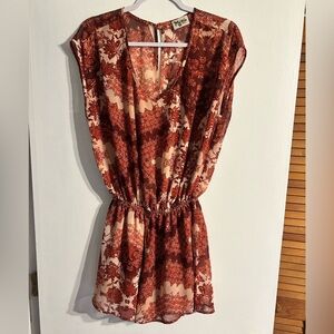 Show Me Your Mumu Rowdy Romper Bohemian Floral Smocked Waist Size Small